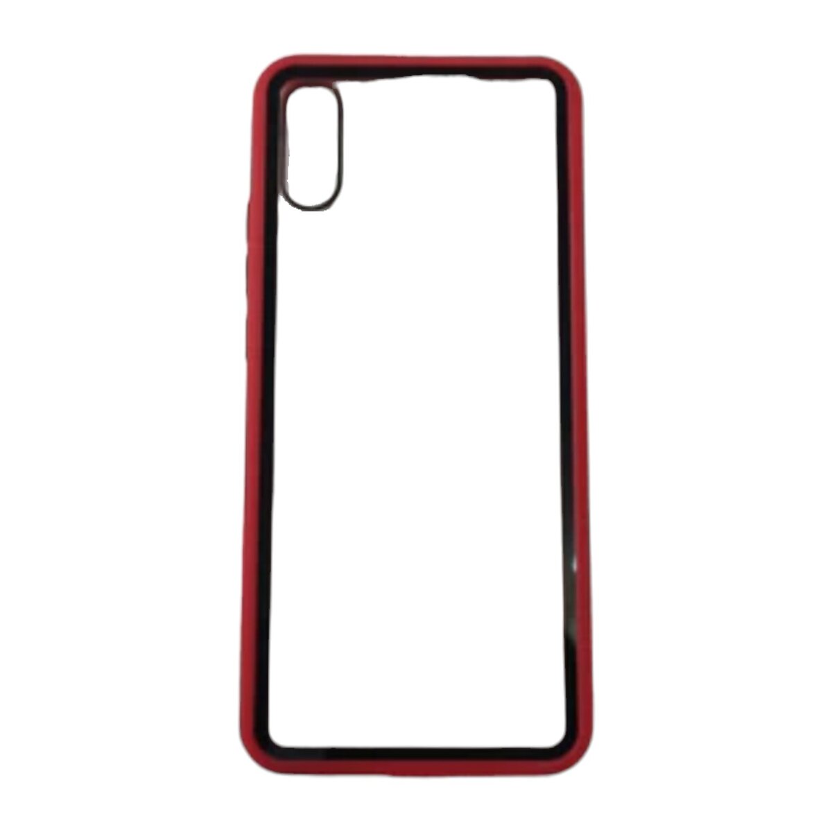Case transparente rojo con negro Samsung A01 core