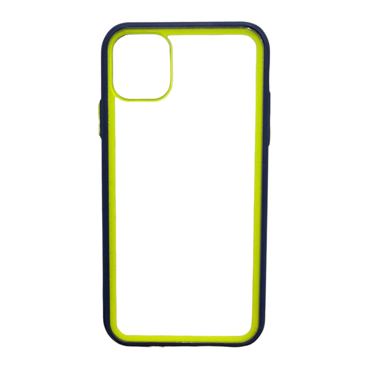 Case transparente azul y amarillo iPhone 11
