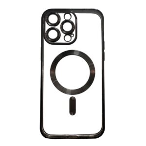 Case Magsafe Transparente con negro iPhone 14 pro max