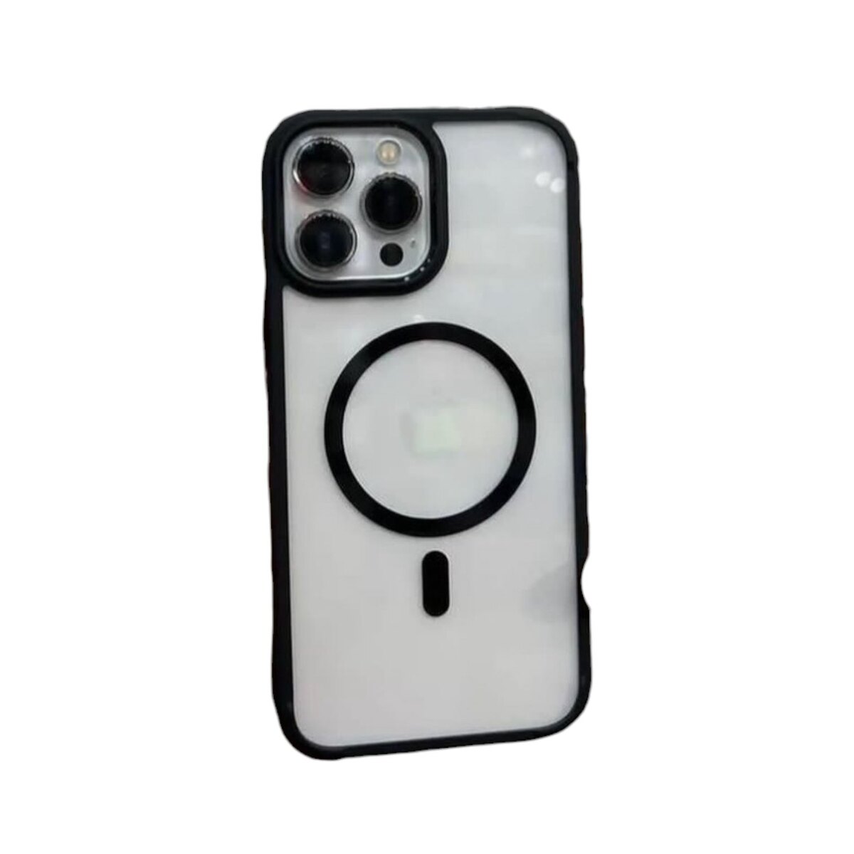 Case Magsafe Transparente con negro iPhone 14 pro max