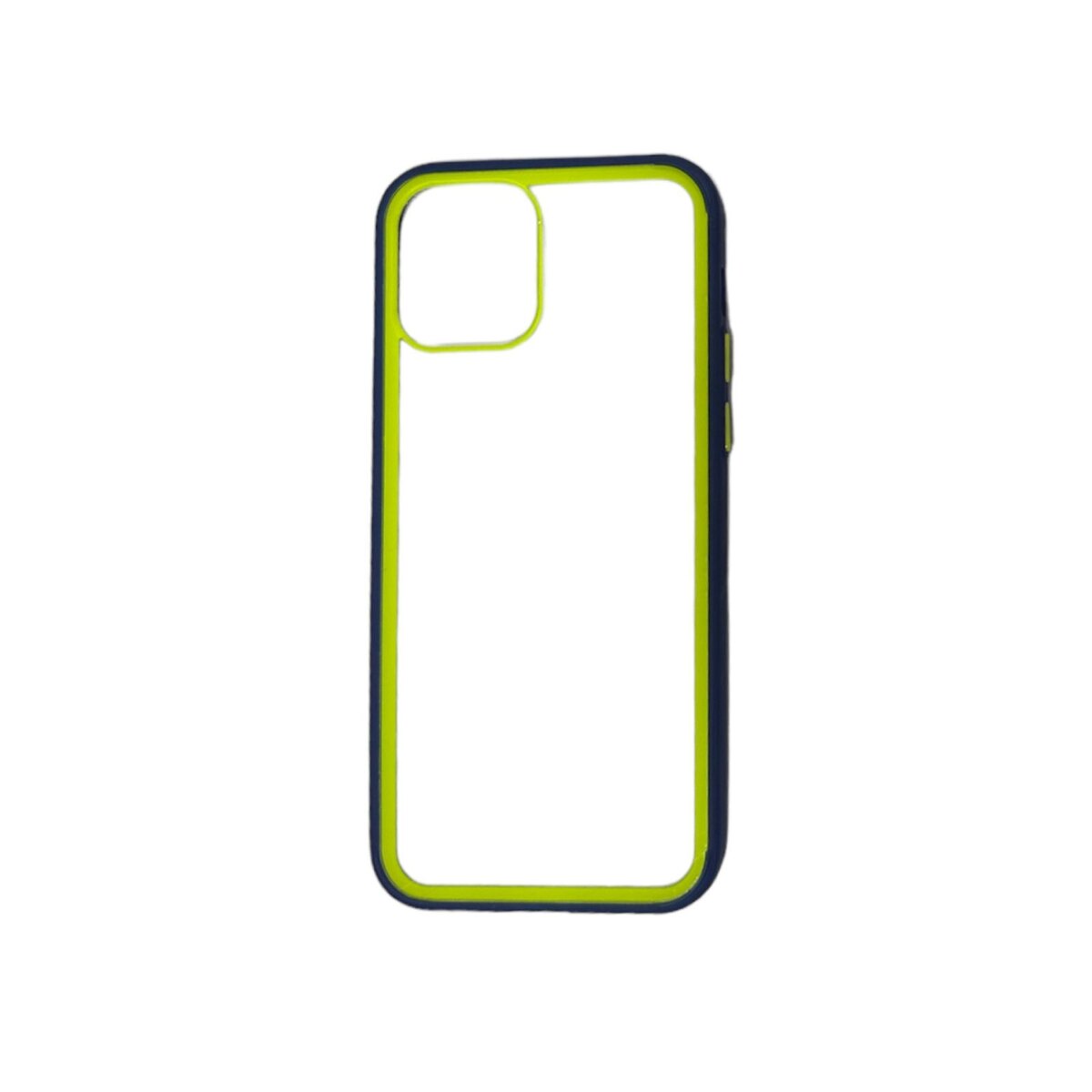 Case transparente azul con amarillo iphone 12 pro