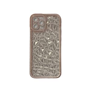Case endiamantado transparente rosa iphone 12 pro max