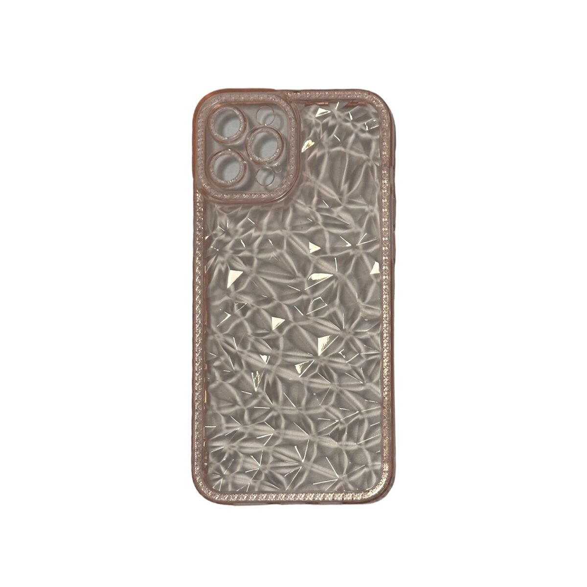 Case endiamantado transparente rosa iphone 12 pro max