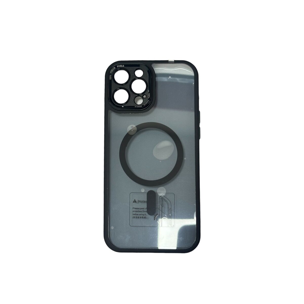 Case magsafe transparente negro iphone 12 pro max