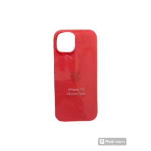 Silicone case naranja con rosa iphone 15