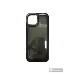 Case transparente negro y dorado iphone 15