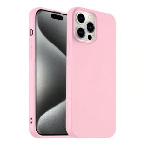 Silicone case rosaa claro iphone 15 pro