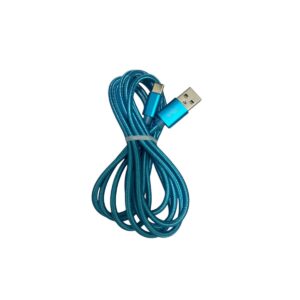 CABLE DE DATOS Y CARGA RAPIDA USB TIPO C EN NYLON AZUL 78cm
