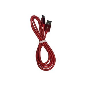 CABLE DE DATOS Y CARGA RAPIDA USB TIPO C EN NYLON ROJO 39cm