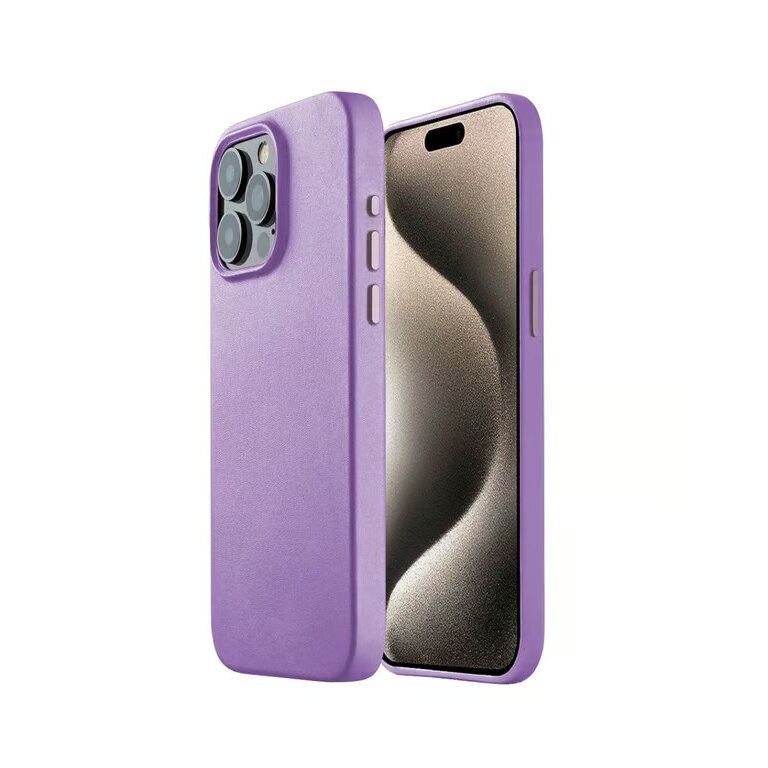 Case Leather lila iphone 15 pro max