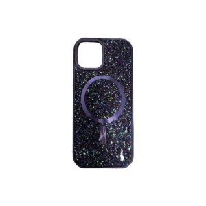Case magsafe morado de diamantes iphone 15