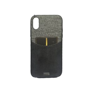 Case negro de cuero con bolsillo iPhone XR