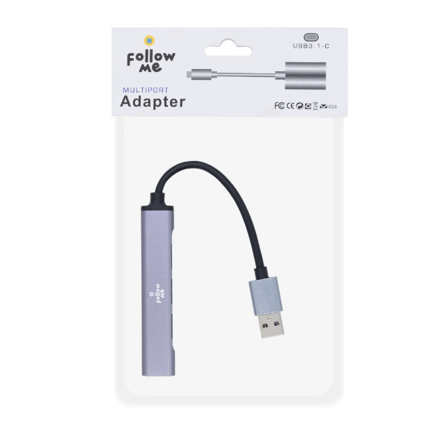 Convertidor 4 Puertos USB Follow Me