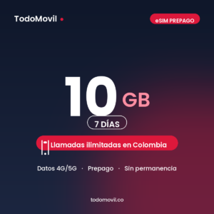 E-Sim Prepago 10GB 7 Días
